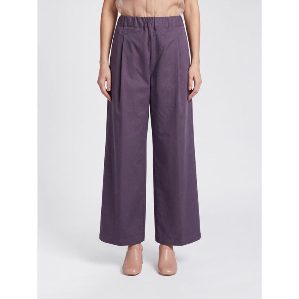 Semicouture Women High-Waisted Wide-Leg Trousers Semicouture In Stretch Cotton
